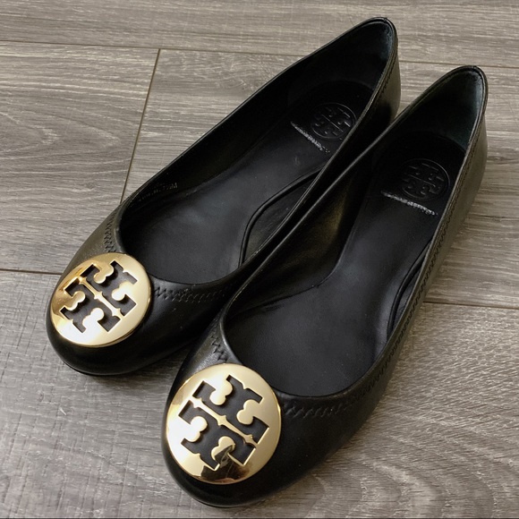Tory Burch Shoes - Auth Tory Burch Reva Ballet Flats Black 7.5